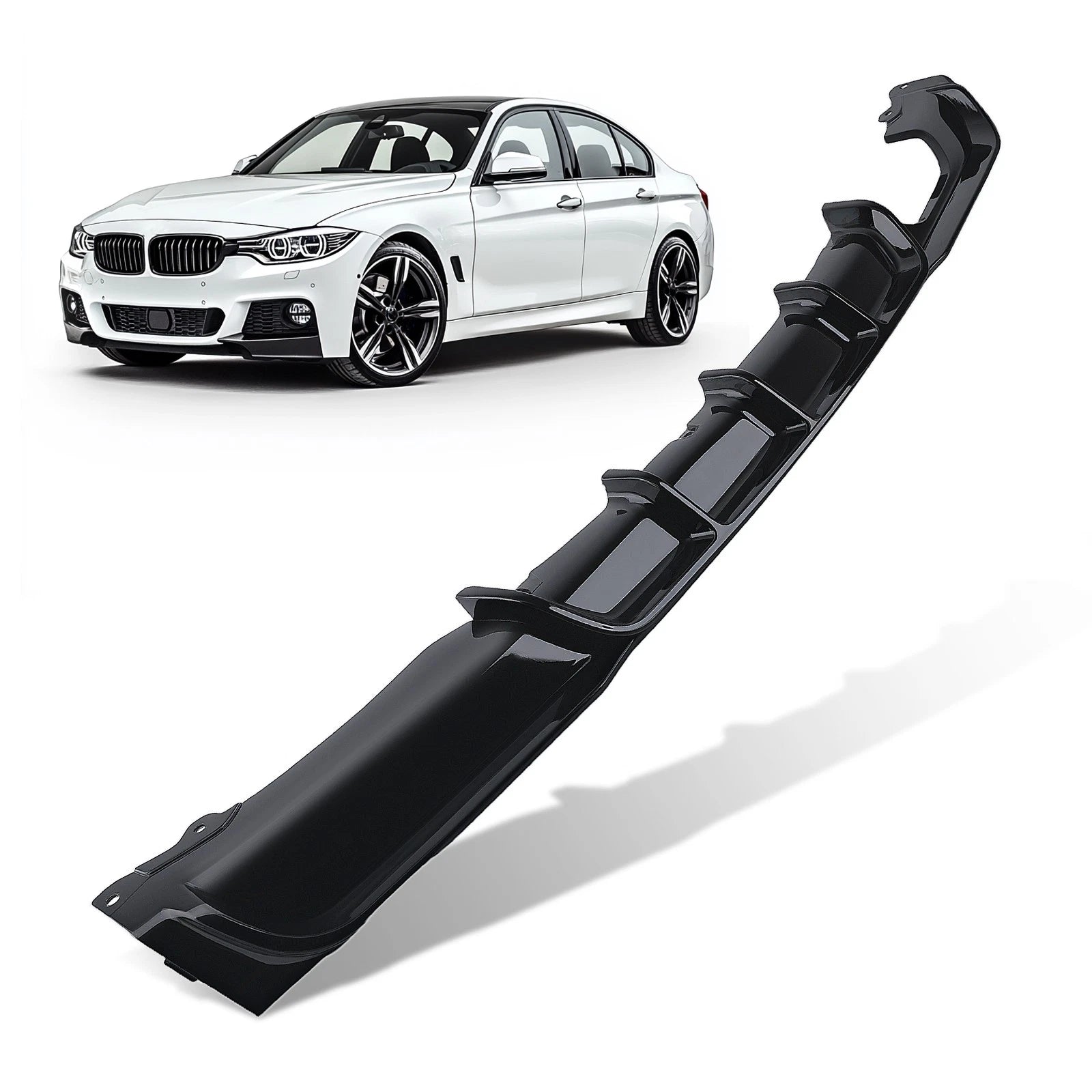 Rear Bumper Diffuser Lip for BMW F30 F31 320i 328i M Sport (2012–2018) Gloss Black