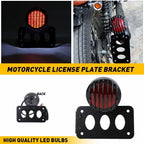 LED Tail Brake Light Side Mount License Plate Bracket for Honda H