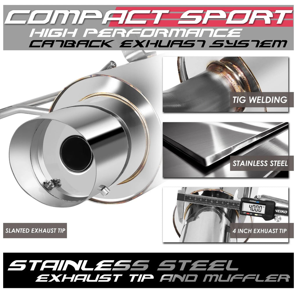 Catback Exhaust System for PT Cruiser (1999–2006) 4" Muffler Tip, Removable Silencer