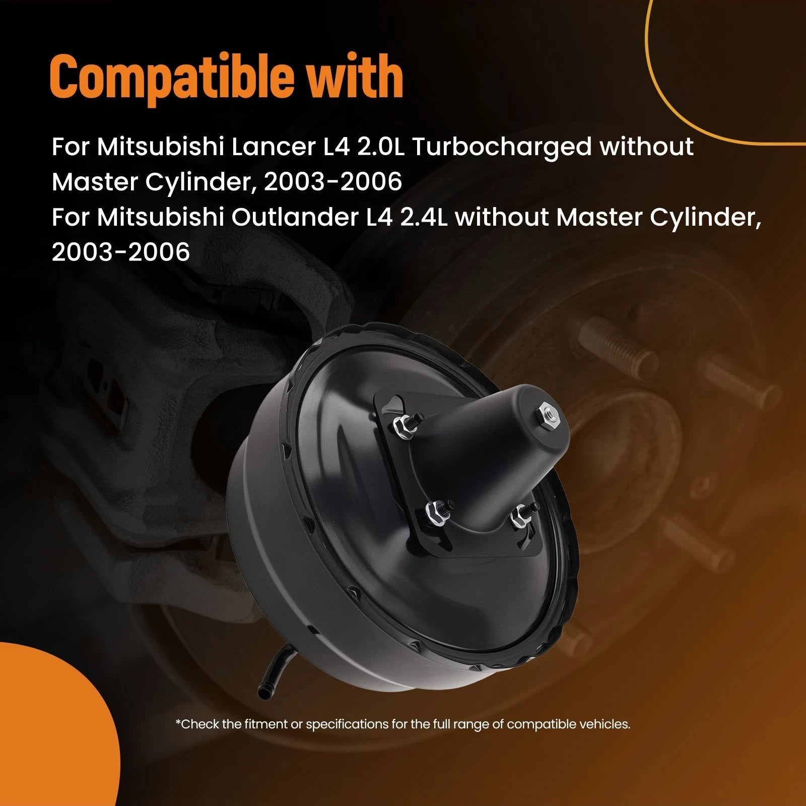 Vacuum Power Brake Booster for Mitsubishi Lancer L4 2.0L (2003–2006) 53-2795