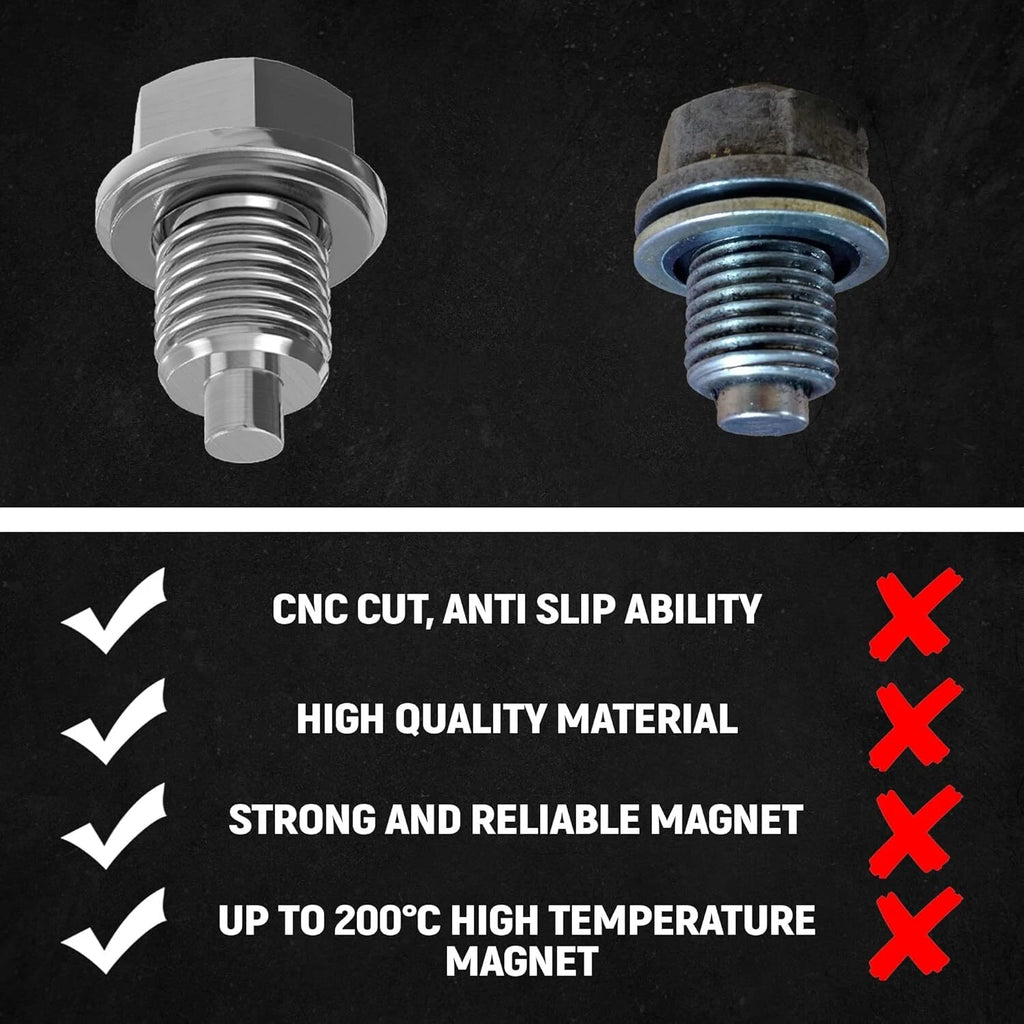 2X M14x1.5 Magnetic Oil Drain Plug for Universal Car (All Models)