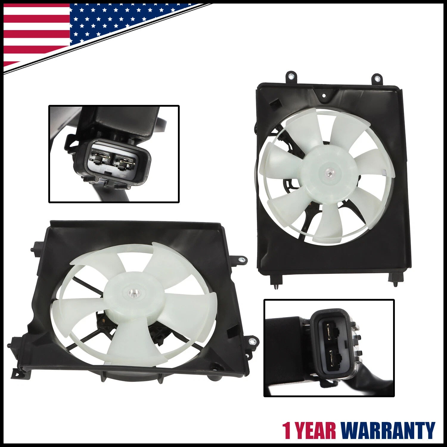 Pair AC Radiator Cooling Fan for Honda Civic Acura (2012–2015) HO3115158 HO3115163