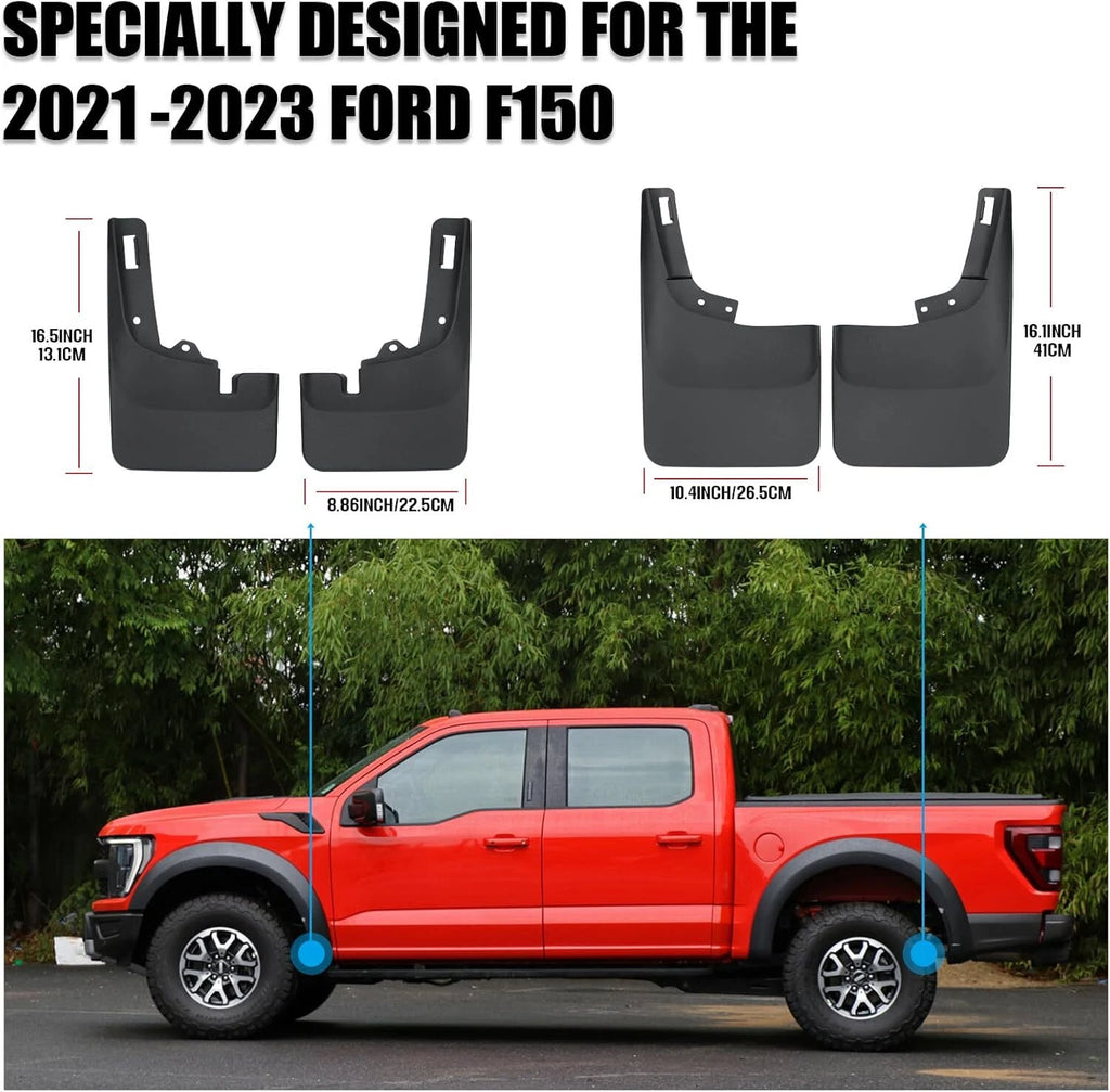 Set of 4 Mud Flaps for Ford F150 (2021-2023)