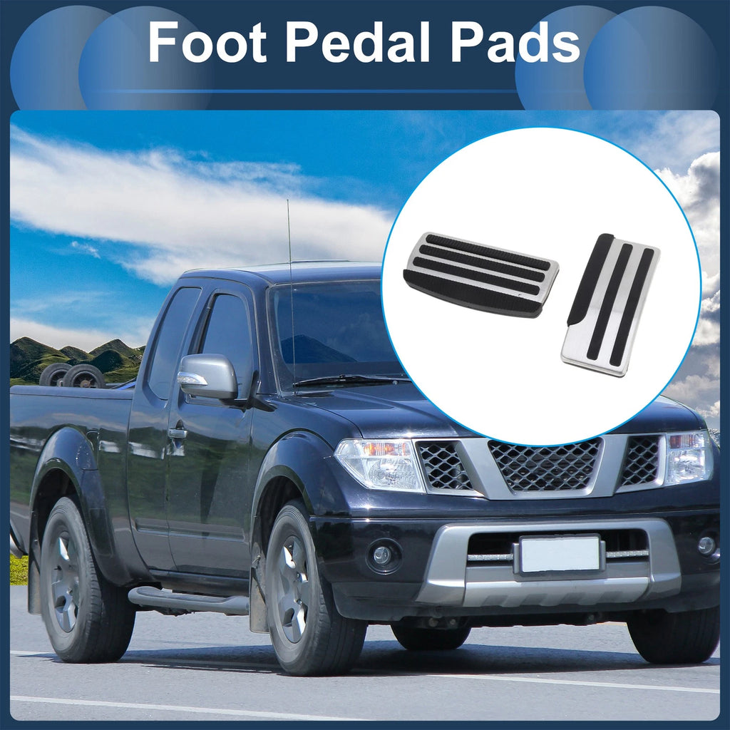 Set of 1 Automatic Footrest Pedals Cover for Nissan Frontier (2022–2024) Silver Tone