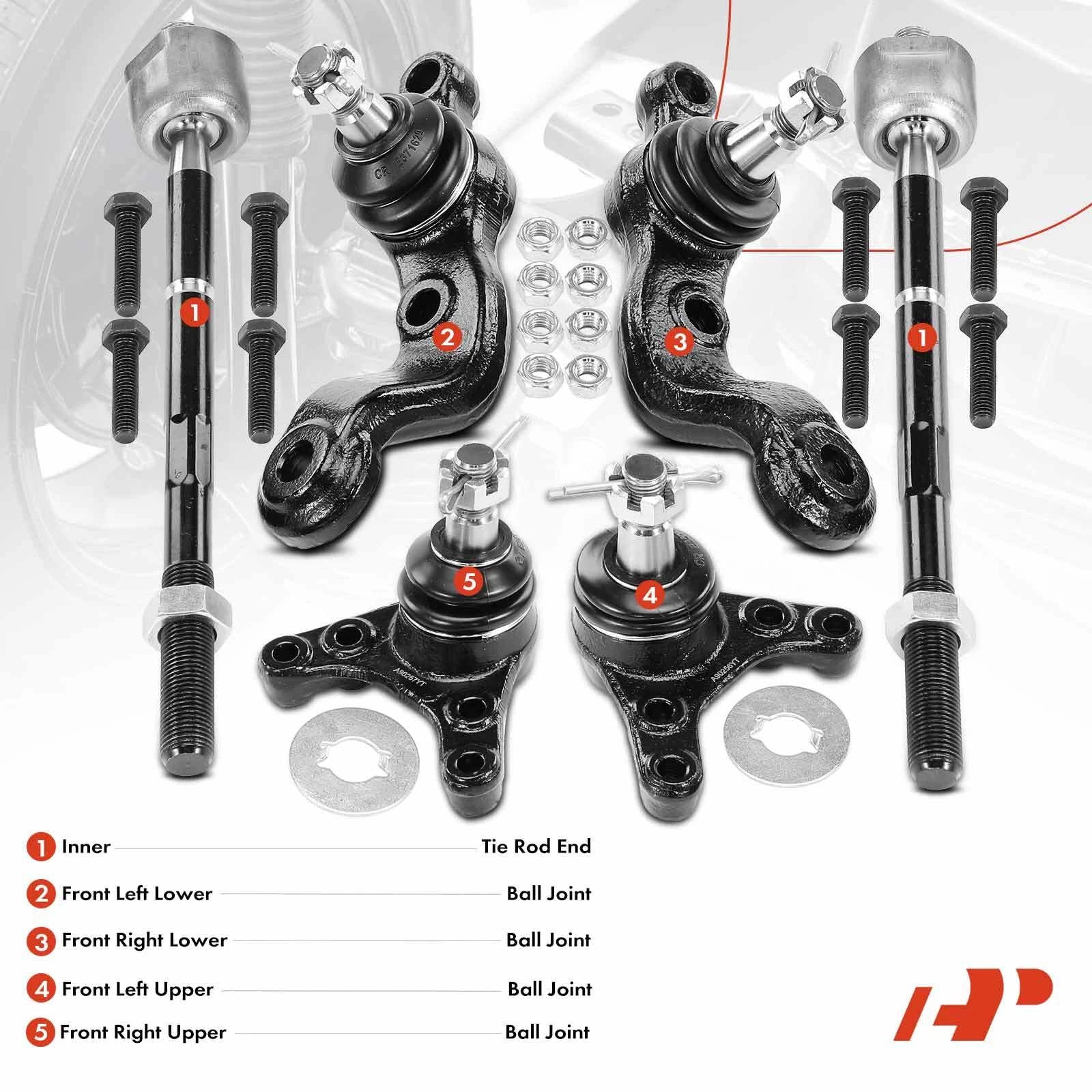 Front Tie Rod and Ball Joint for Toyota Tacoma (1995–2004)