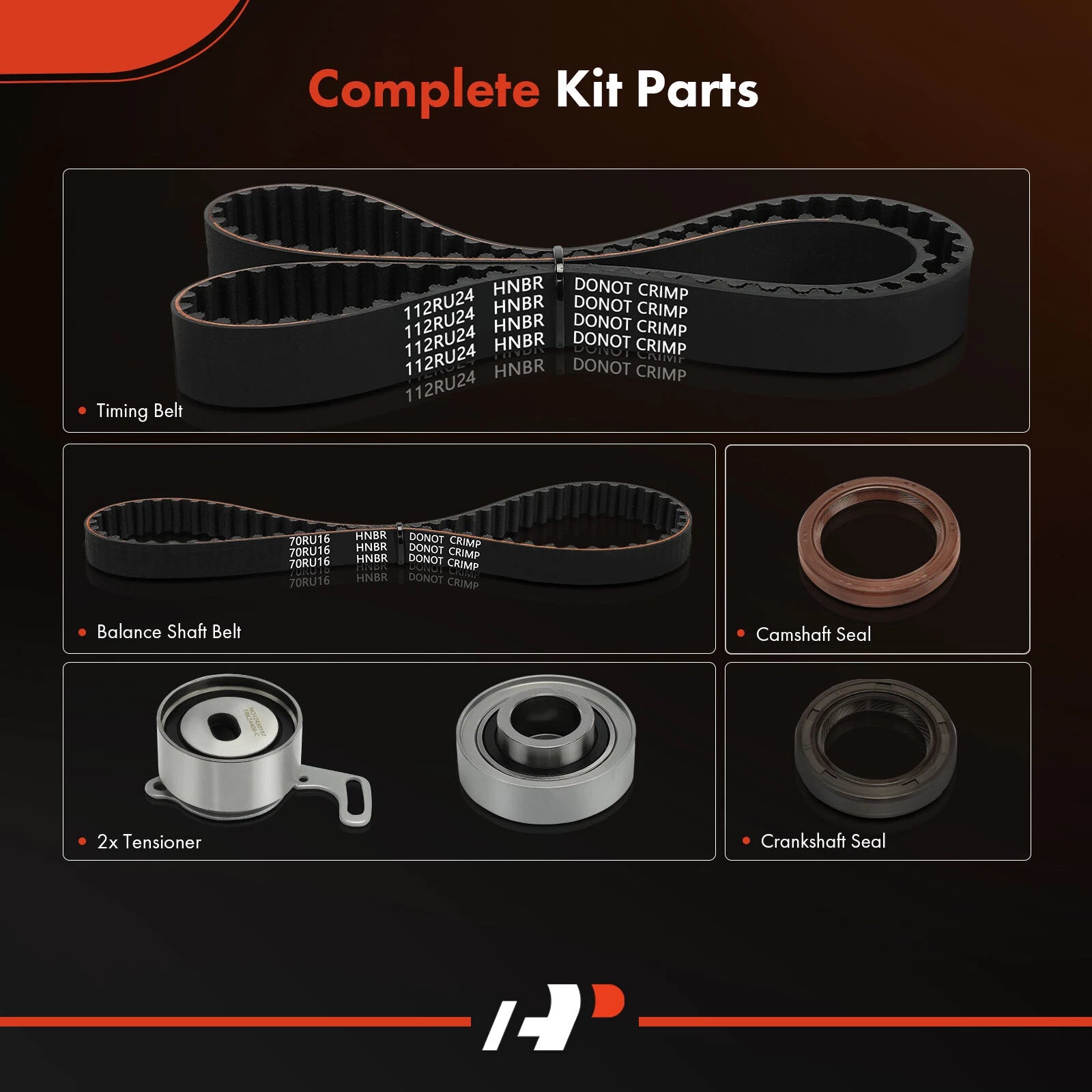 6X Timing Belt Kit for Acura CL, Honda Accord, Isuzu Oasis (1997–1999)
