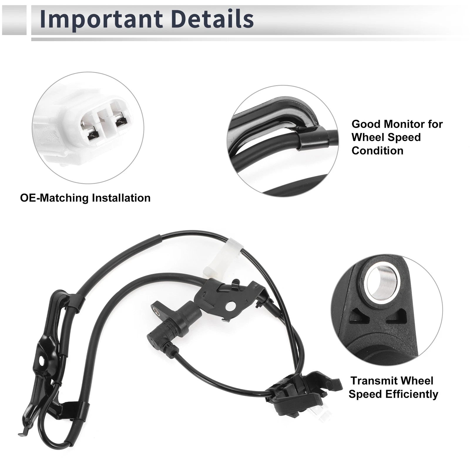 ABS Wheel Speed Sensor No. 89543-33070 for Toyota Camry (2002–2006) 1 Pc Front Left