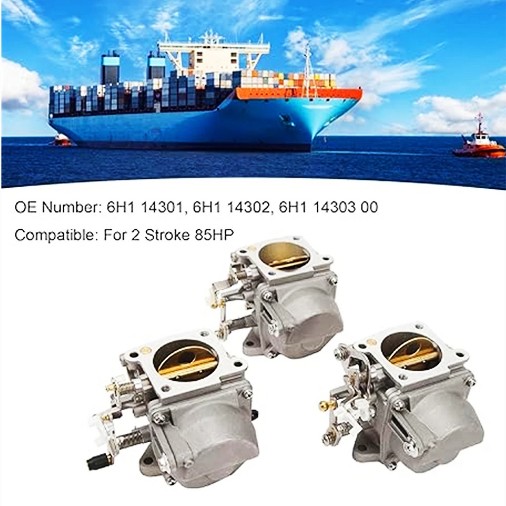 Carburetor for Yamaha 2-Stroke 85HP (6H1-14301, 6H1-14302, 6H1-14303)