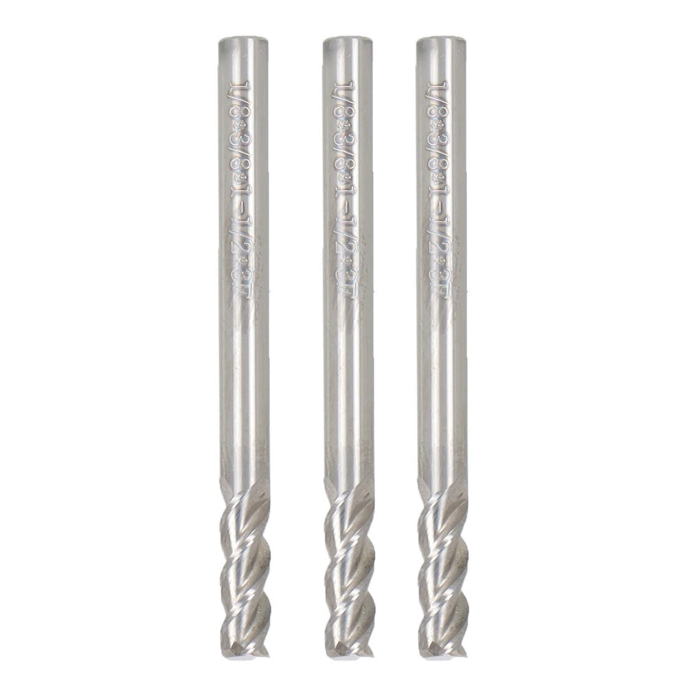 3 Pcs 3/8" Carbide End Mill for Automotive Applications