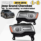 HID Projector Headlights Left+Right Pair for Jeep Grand Cherokee (2014–2016)