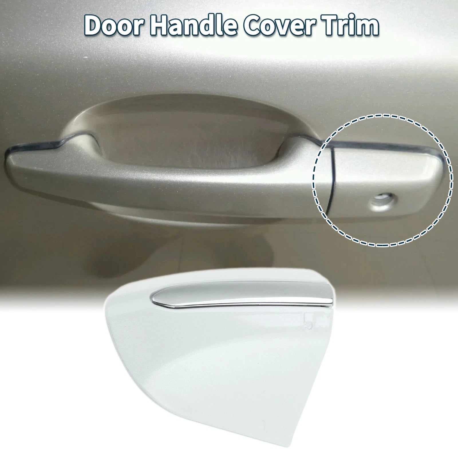 Front Left Door Handle Cover Trim for Ford Mondeo Edge Taurus (2013–2020) White