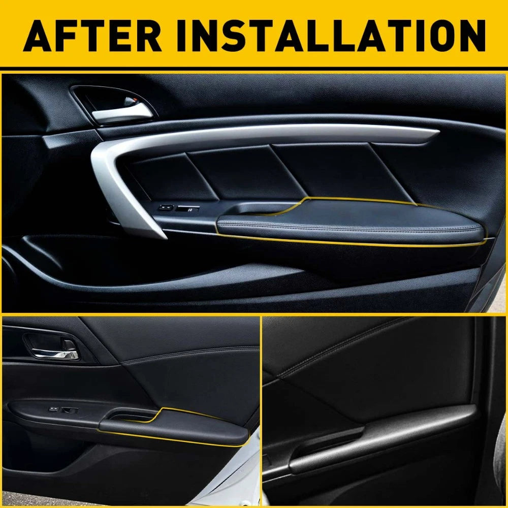 Right Side Door Armrest Panel for Honda Accord Coupe (2008-2012) Black Leather