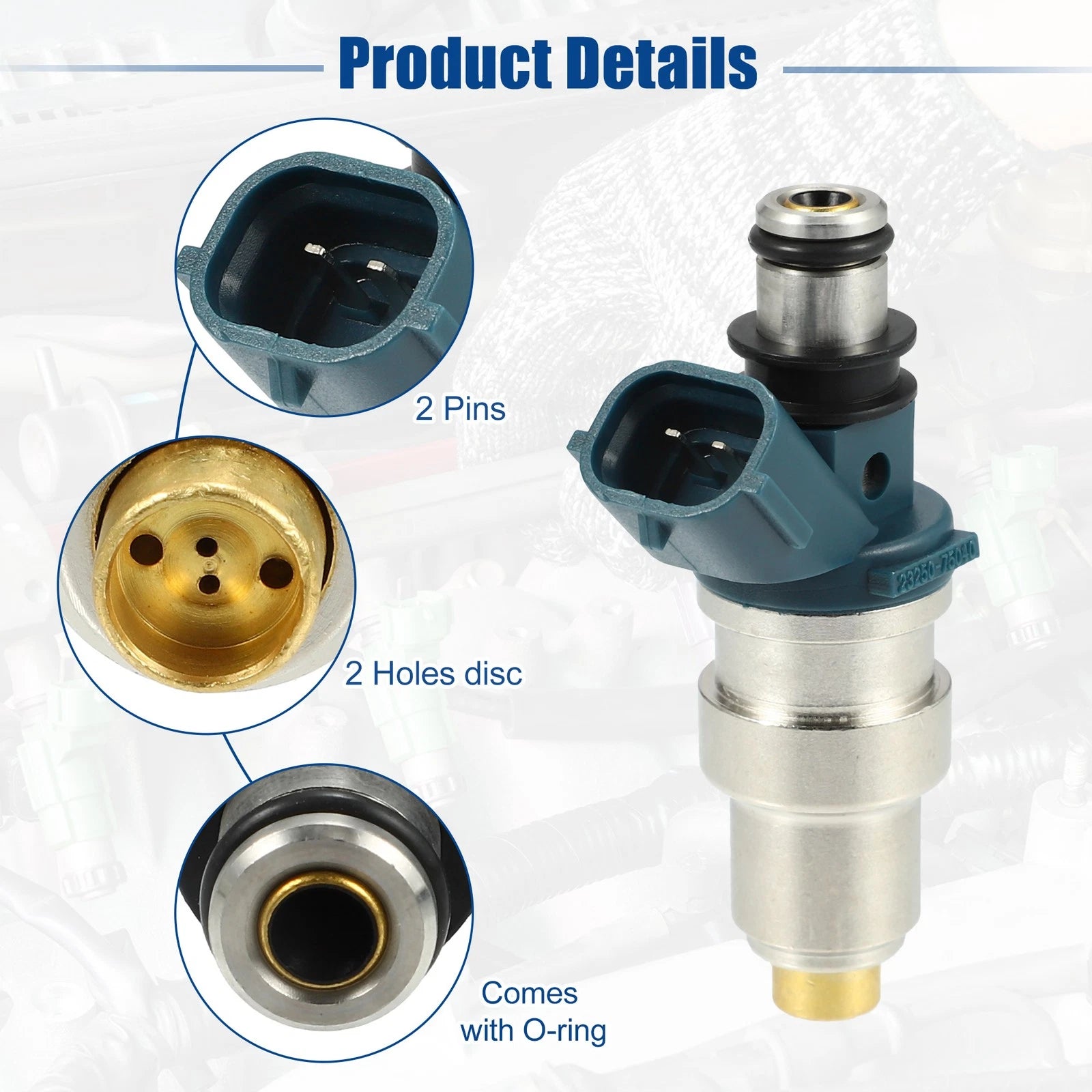 Set of 4 Fuel Injector Nozzles for Toyota Tacoma 2.4L (1995–2000) 23209-75040