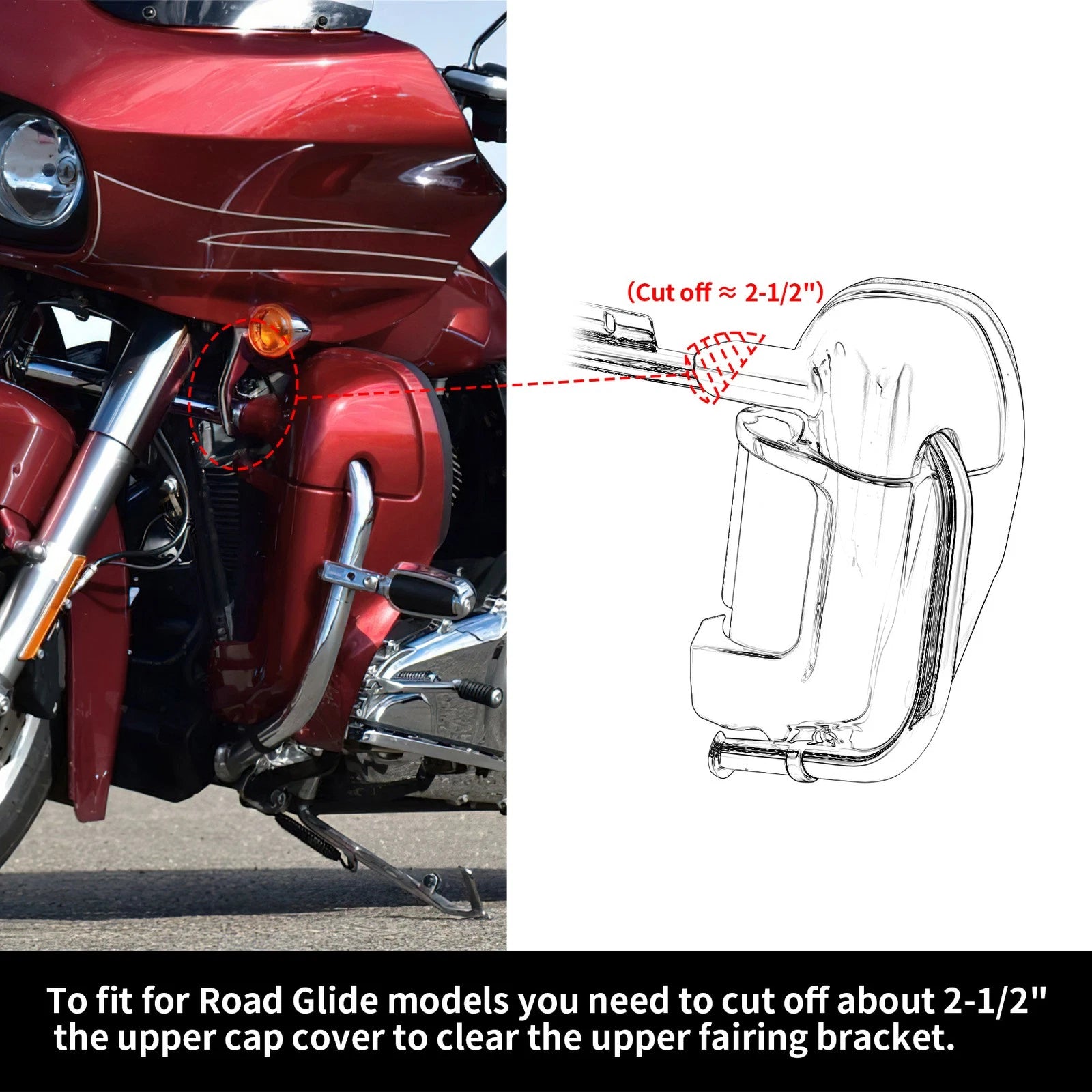 Lower Vented Leg Fairings with 6.5" Speaker Pods for Harley Road Glide (1983–2013)