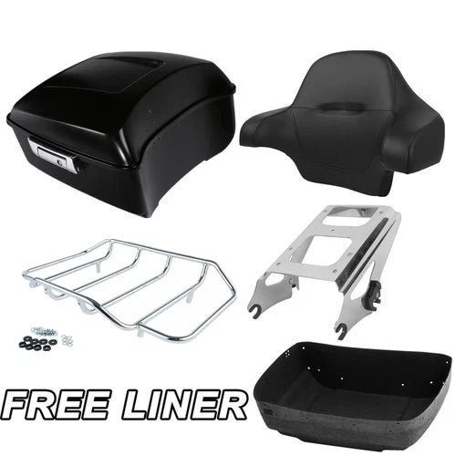 Matte Black Trunk Backrest Mount Rack for Harley Road Glide (2009–2013)