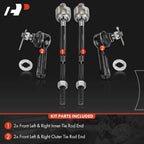 Set of 4 Steering Tie Rods for Nissan Sentra (1995–1999)