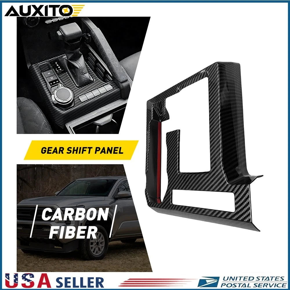 Carbon Fiber Look Gear Shift Panel Cover Trim for Toyota Tacoma (2024–2026)