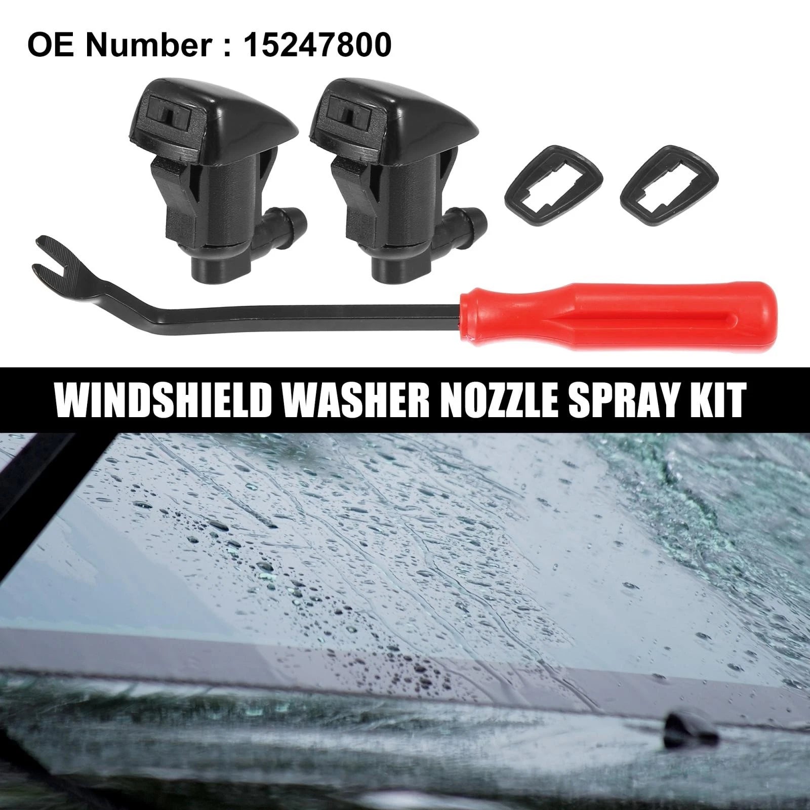 5pcs Front Windshield Washer Nozzle Kit 15247800 for GMC Acadia (2011–2012, 2015–2016)