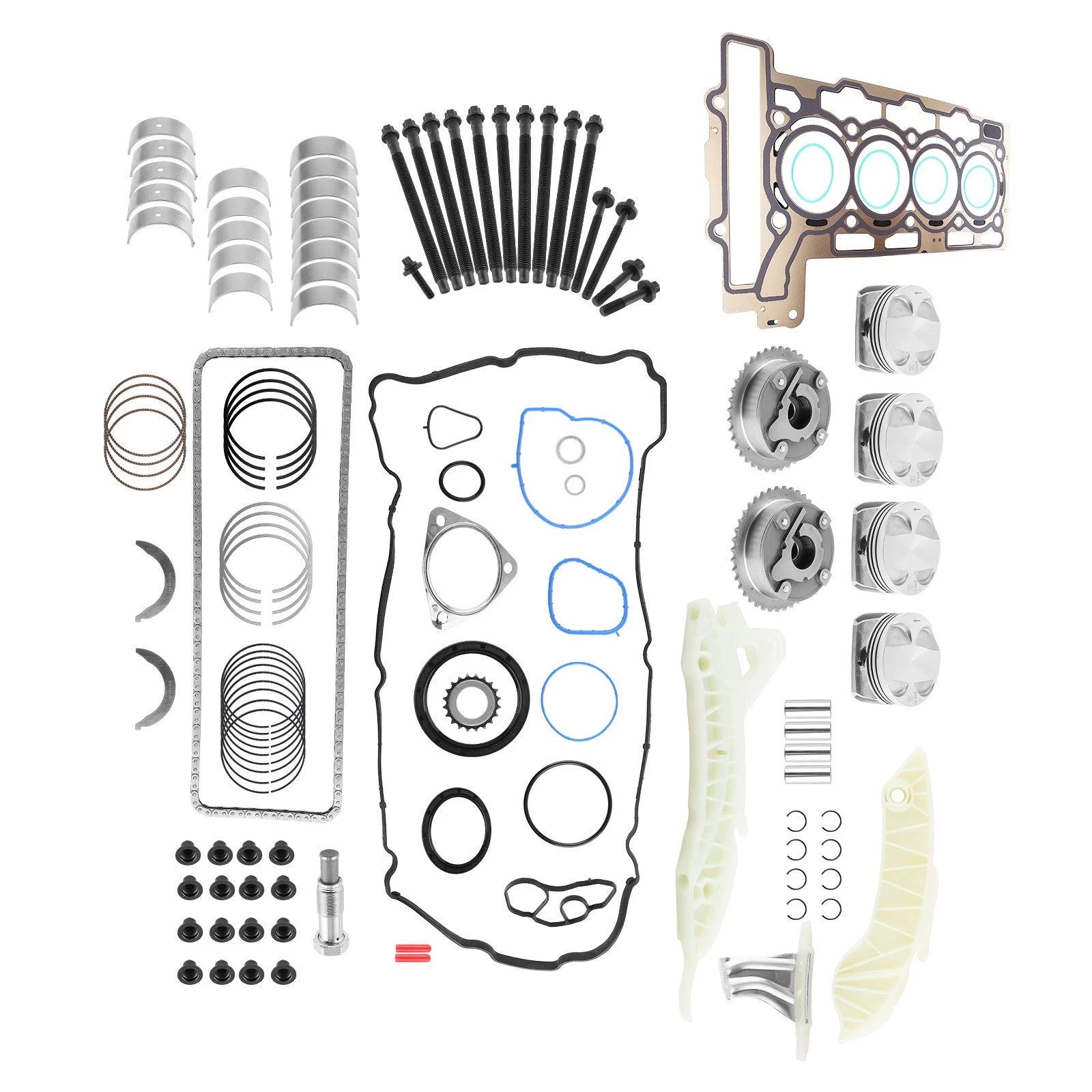 Engine Overhaul Rebuild Kit w/ Timing Kit for Mini Cooper R56 R57 (N12 N16)