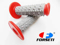 Red Grey Diamond Top Handlebar Grip Set for Honda CR85 (2003-2007)