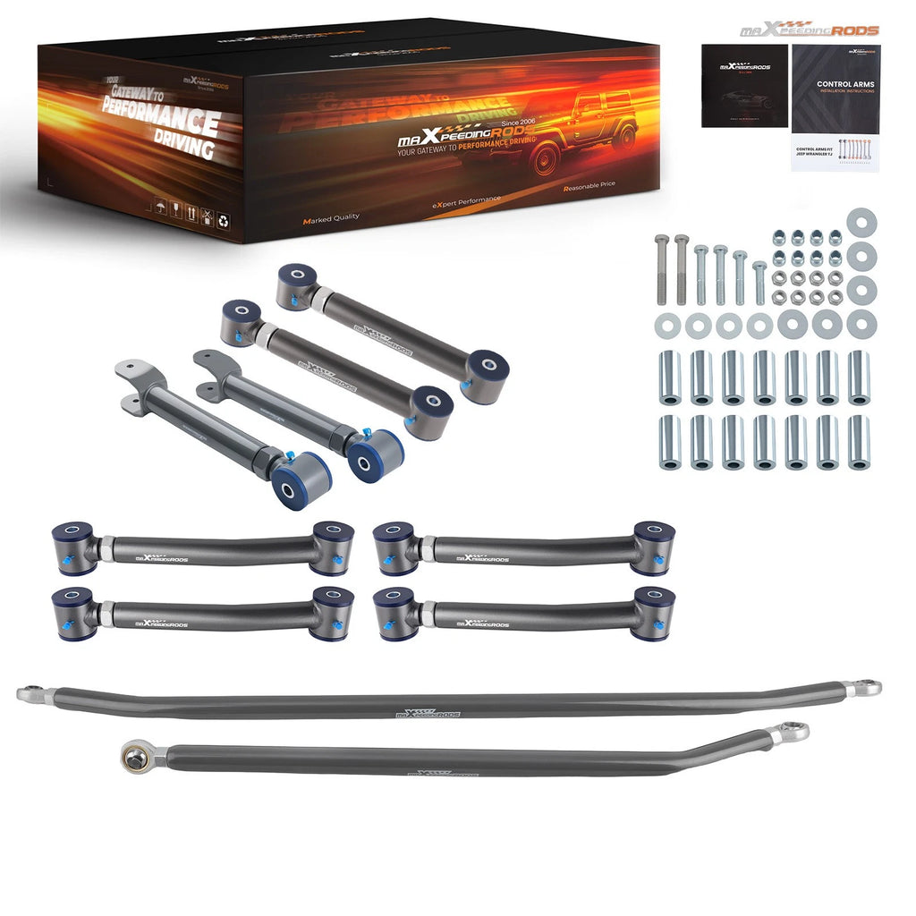 10pc Control Arms Kit for Jeep Wrangler TJ (1997–2006) Grand Cherokee ZJ (1993–1995)