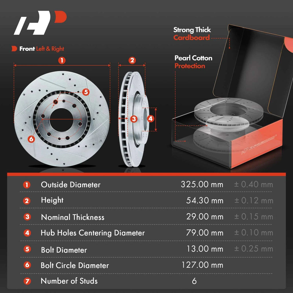 Front Drilled & Slotted Brake Rotors & Pads for Chevrolet
