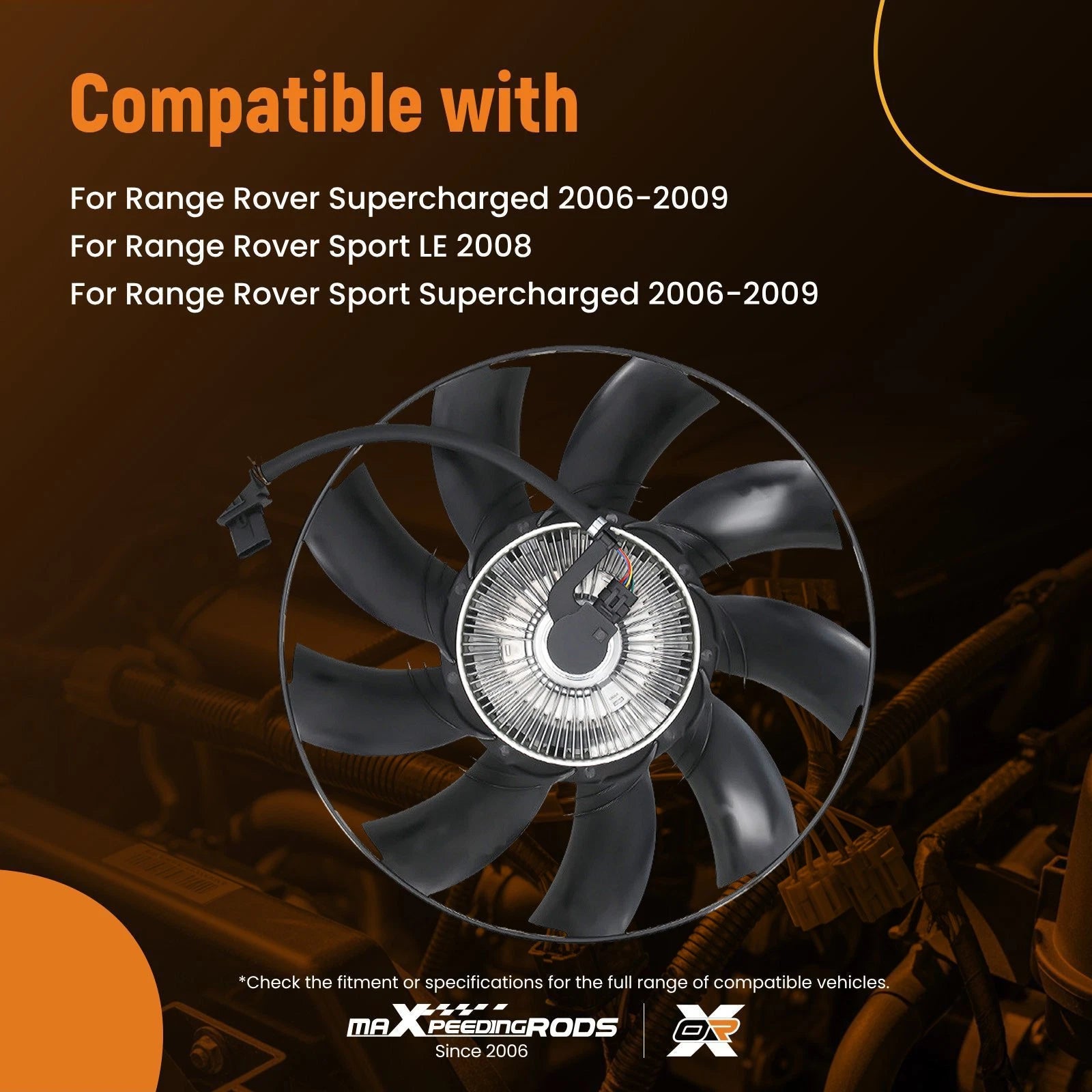 Radiator Cooling Fan Assembly for Range Rover Sport Supercharged (2006–2009)