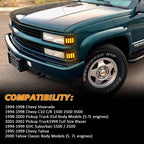 Clear LED Corner Turn Signal Lights for GMC Chevy C/K Silverado Suburban