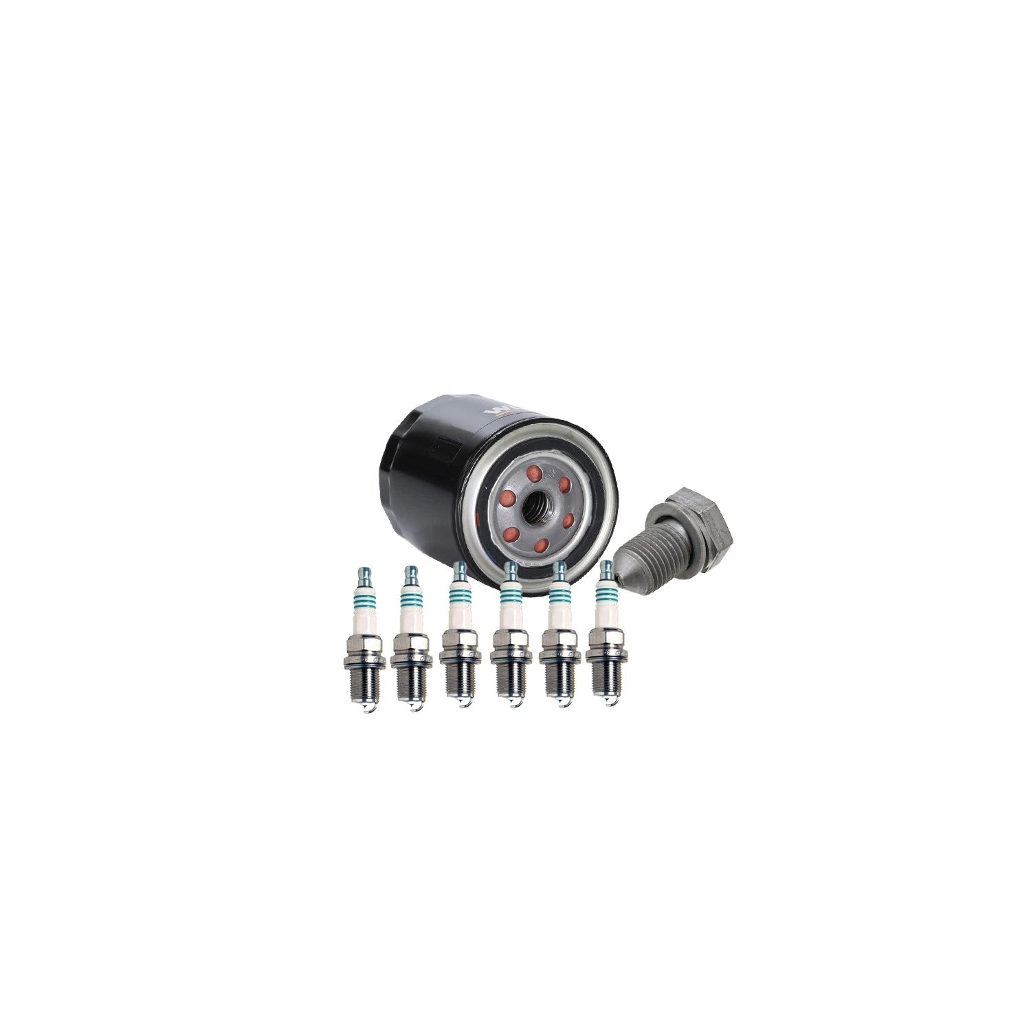 Set of 6 Iridium Power Spark Plugs & Wix Engine Oil Filter for Audi A4 A6 Quattro