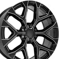 24" Black Wheel w/Milled Edge for 2003-2014 GMC Savana 1500 - RVO2408