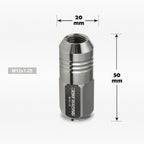 Set of 20 M12X1.25 Gunmetal Closed End Cone Wheel Lug Nuts + Extension 20mm