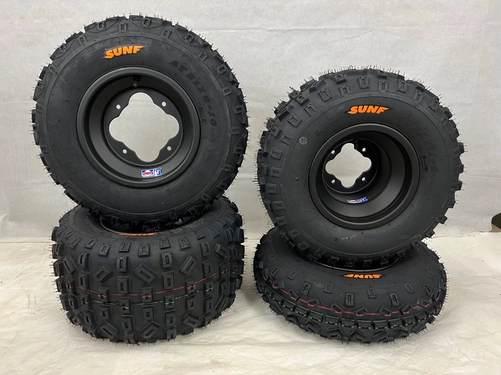 Set of 2 DWT A5 Black Rims Wheels for Yamaha YFZ450 Raptor 700 Banshee