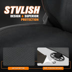 Set of 2 Universal Seat Covers for Cars (Protex Plus Series, Black)