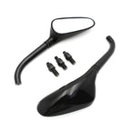 Custom Motorcycle Mirrors for Harley Yamaha (Universal Fit) Black