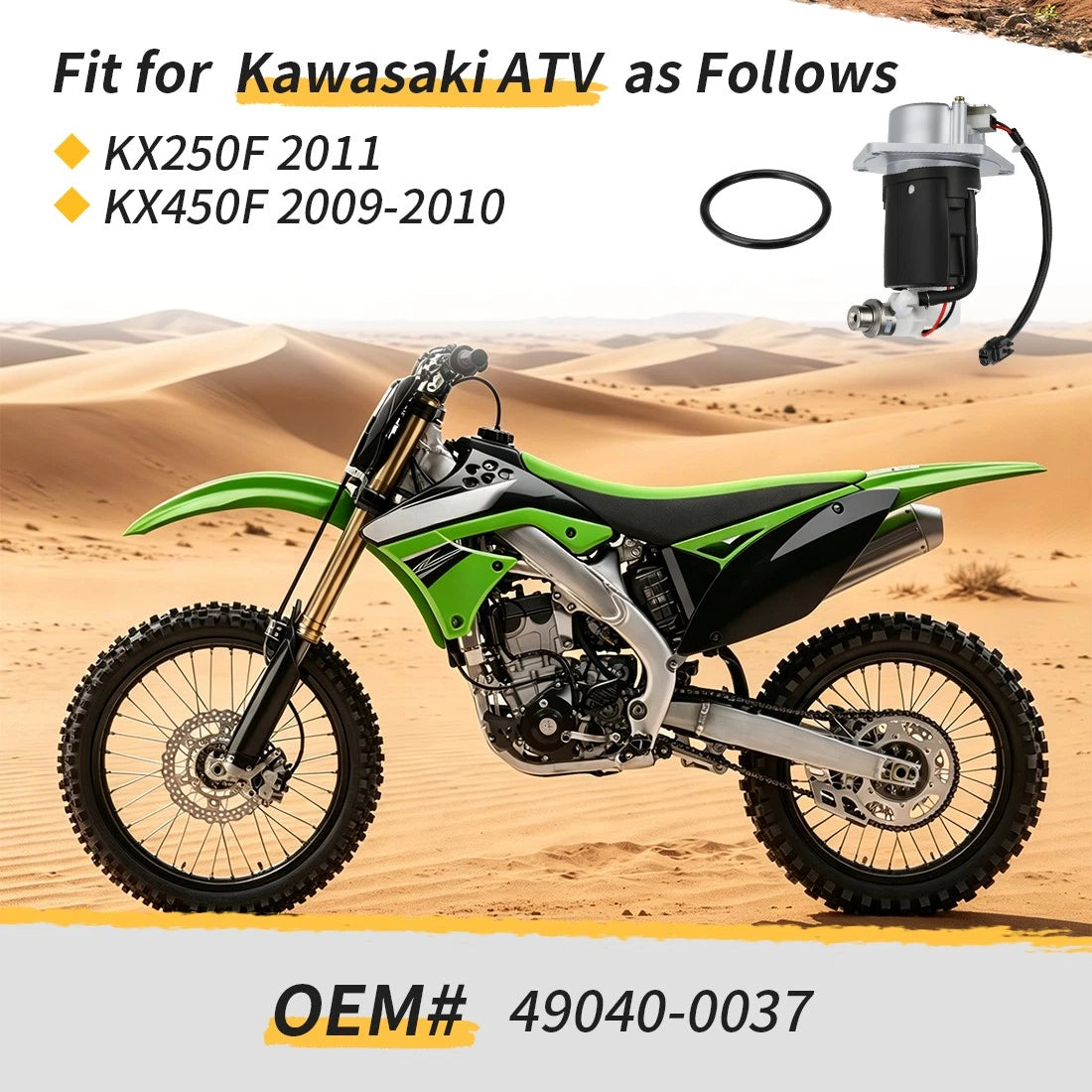 Fuel Pump 49040-0037 for Kawasaki KX250F (2011) KX450F (2009–2010)