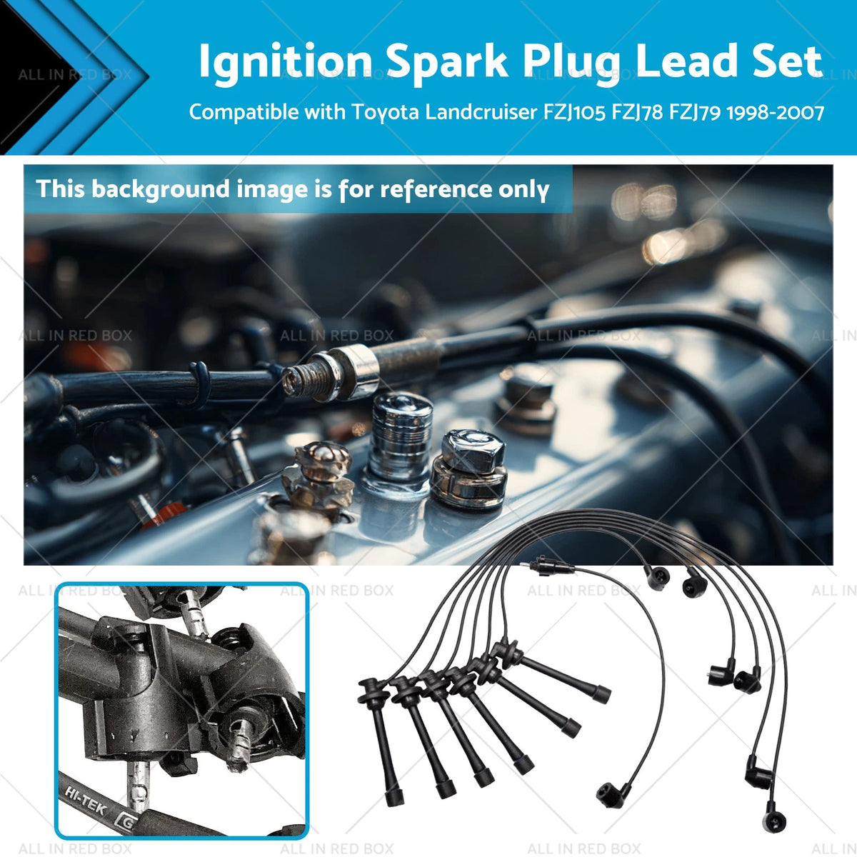 Ignition Spark Plug Lead Set for Toyota Landcruiser FZJ105 FZJ78 FZJ79 (1998–2007)