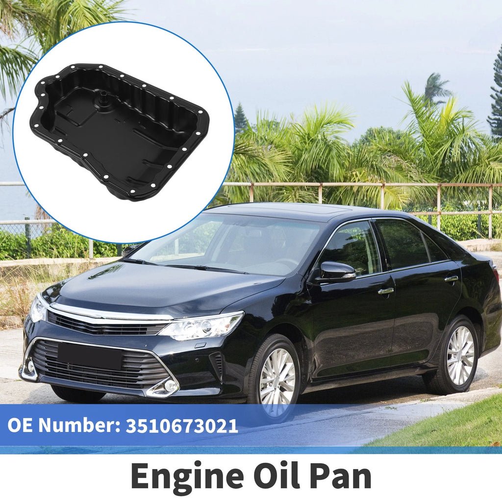 1 Pc Engine Oil Pan No.3510673021 for Toyota Camry (2015–2018) Steel Black