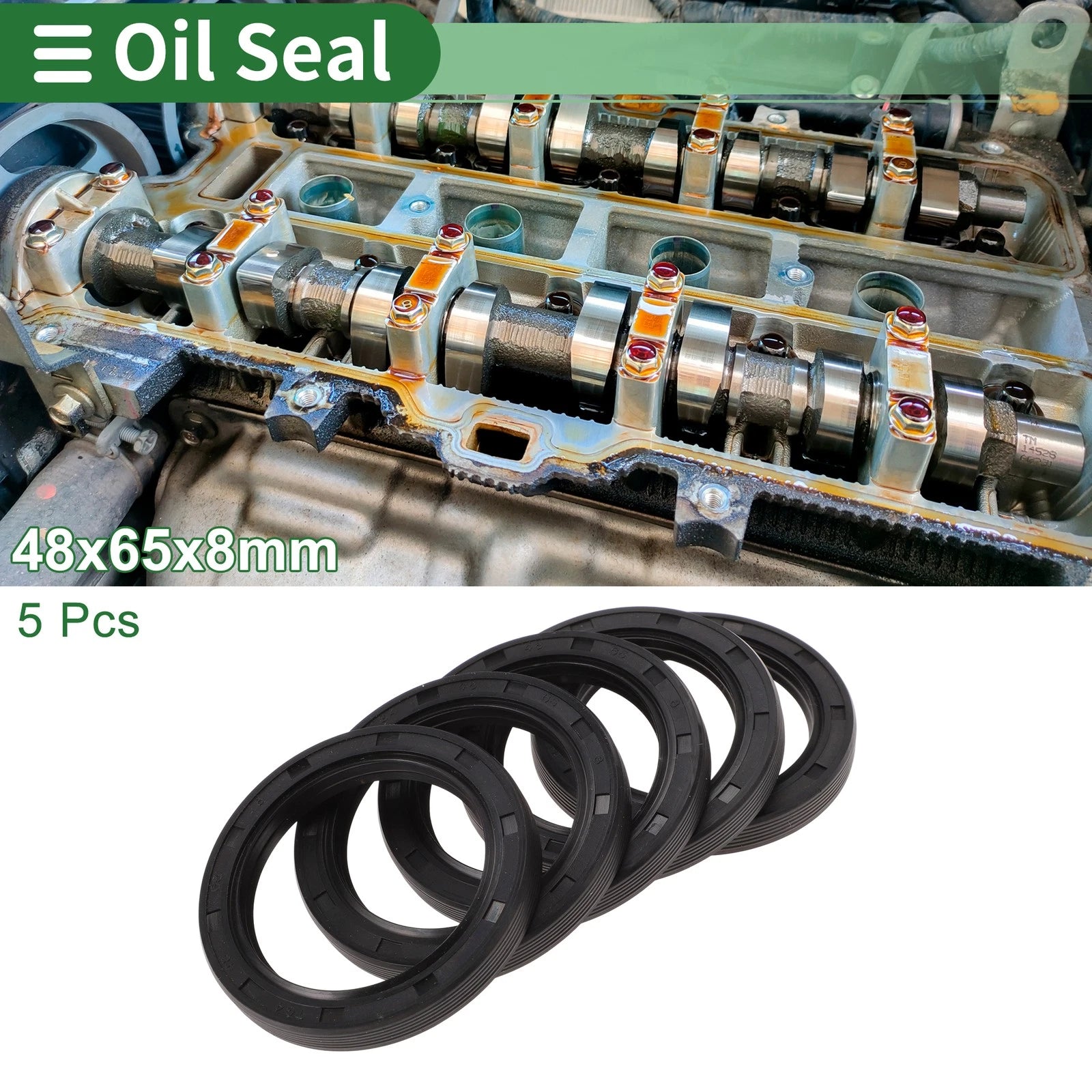Set of 5 Oil Seals NBR Rubber 48x65x8mm for Various Models 