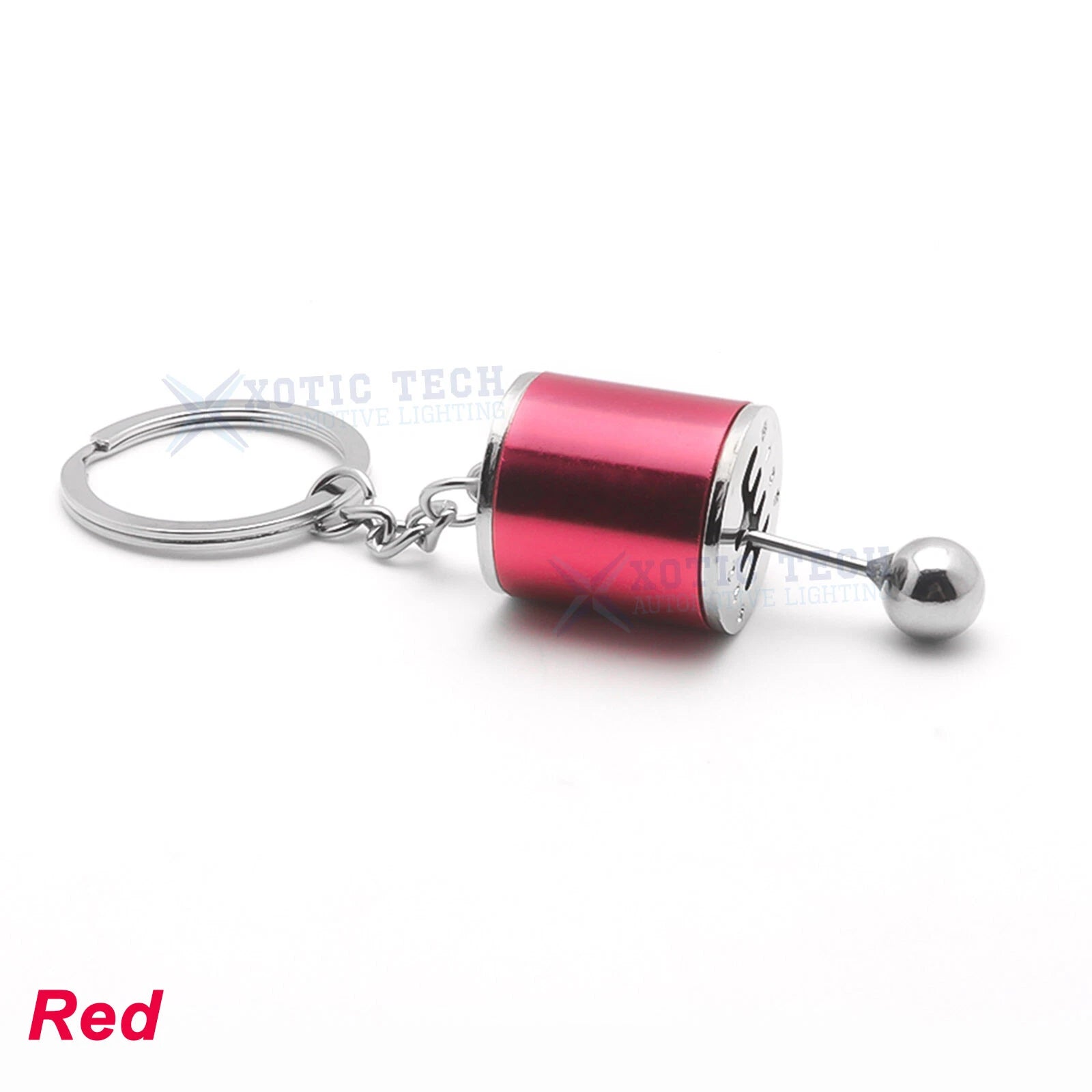 Red Chrome 6-Speed Gear Box Shifter Key Chain for Car Decor (2020-2020)