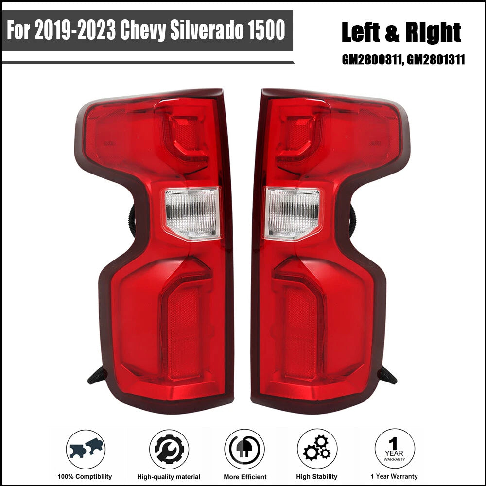 2X LED Tail Lights for Chevy Silverado 1500 (2019–2023)