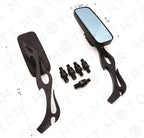 Set of 2 Black Side Rear View Mirrors with 8mm/10mm Adapters Universal