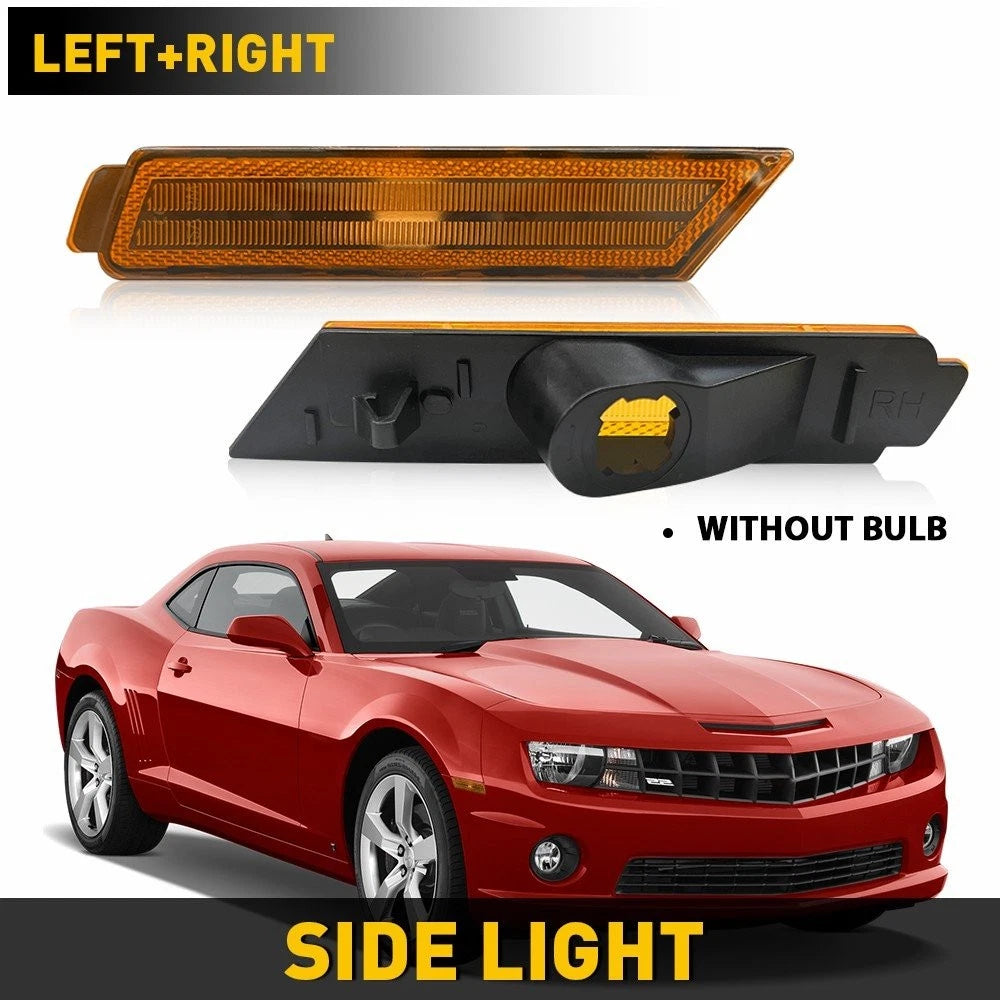 2X Side Marker Light Housings for Chevrolet Camaro (2010–2015) Amber