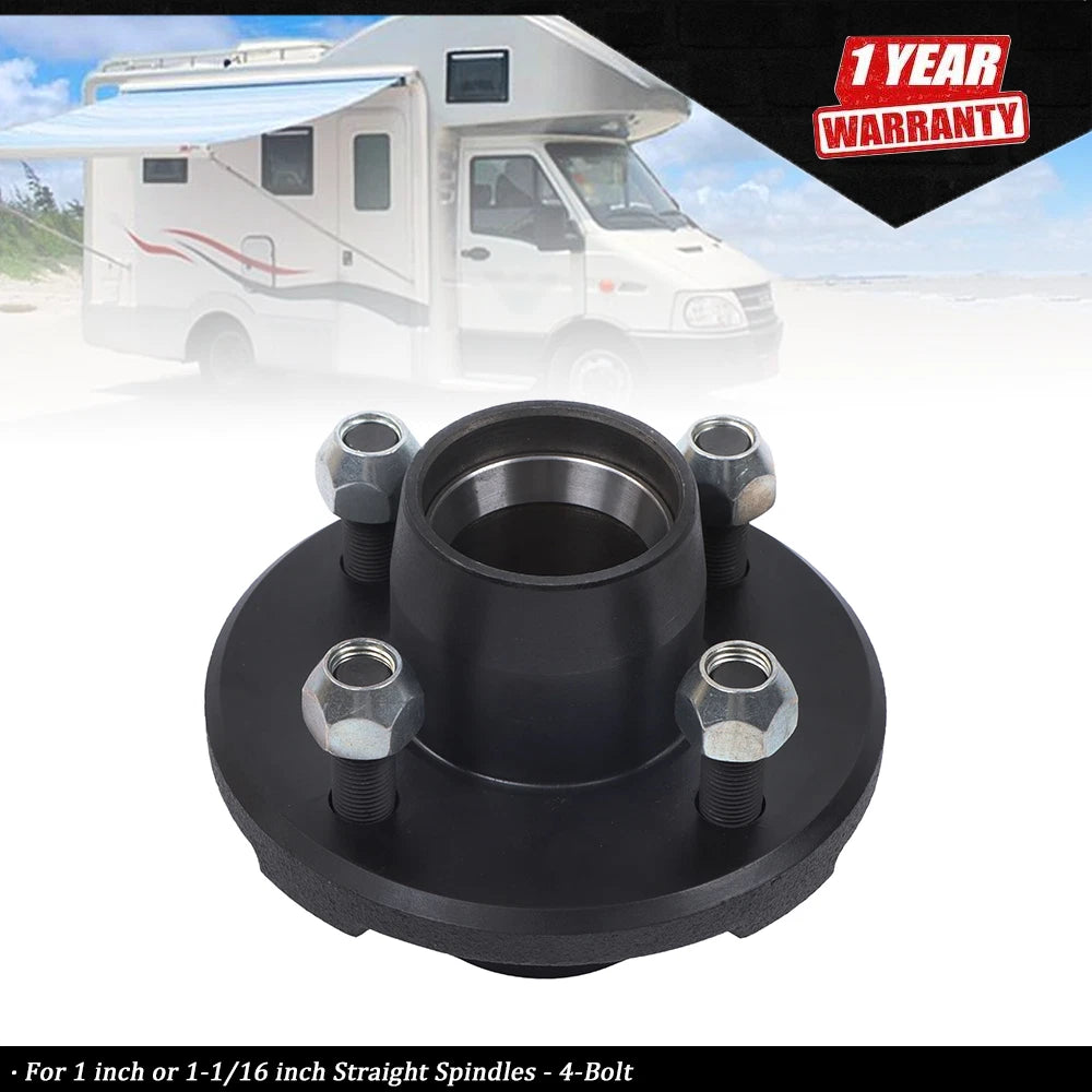 Trailer Hub for 1 Inch or 1-1/16 Inch Spindles (4-Bolt)