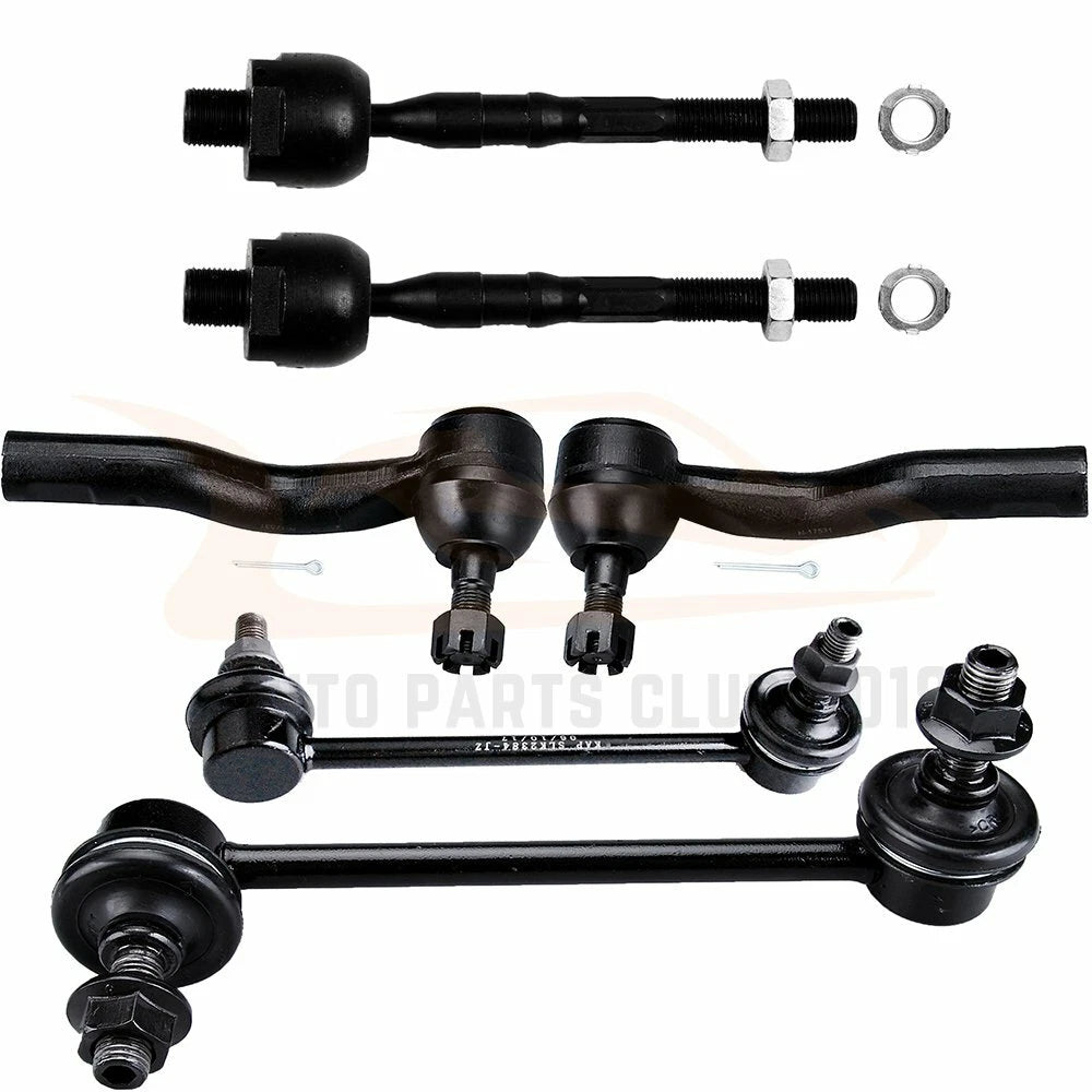 Set of 6 Steering Tie Rods and Sway Bars for Ford Fusion (2006–2009)