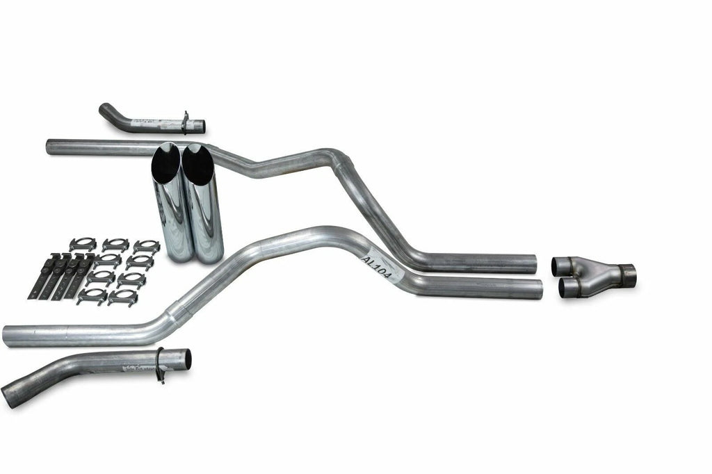 2.5" Dual Exhaust Kit Y Pipe for Ford F150 (2021–2025) Slash Tips Corner Exit