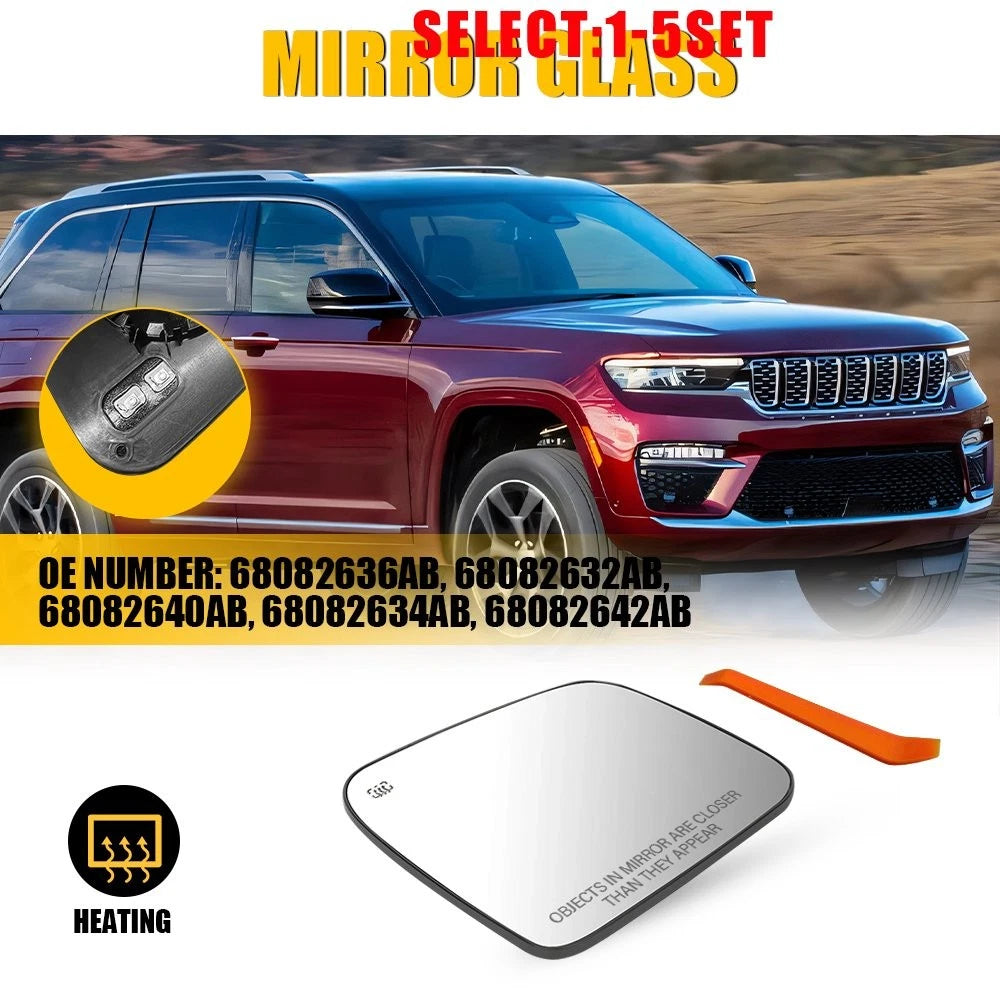 Set of 2 Heated Mirror Glass for Jeep Grand Cherokee Dodge Durango (2011–2022)