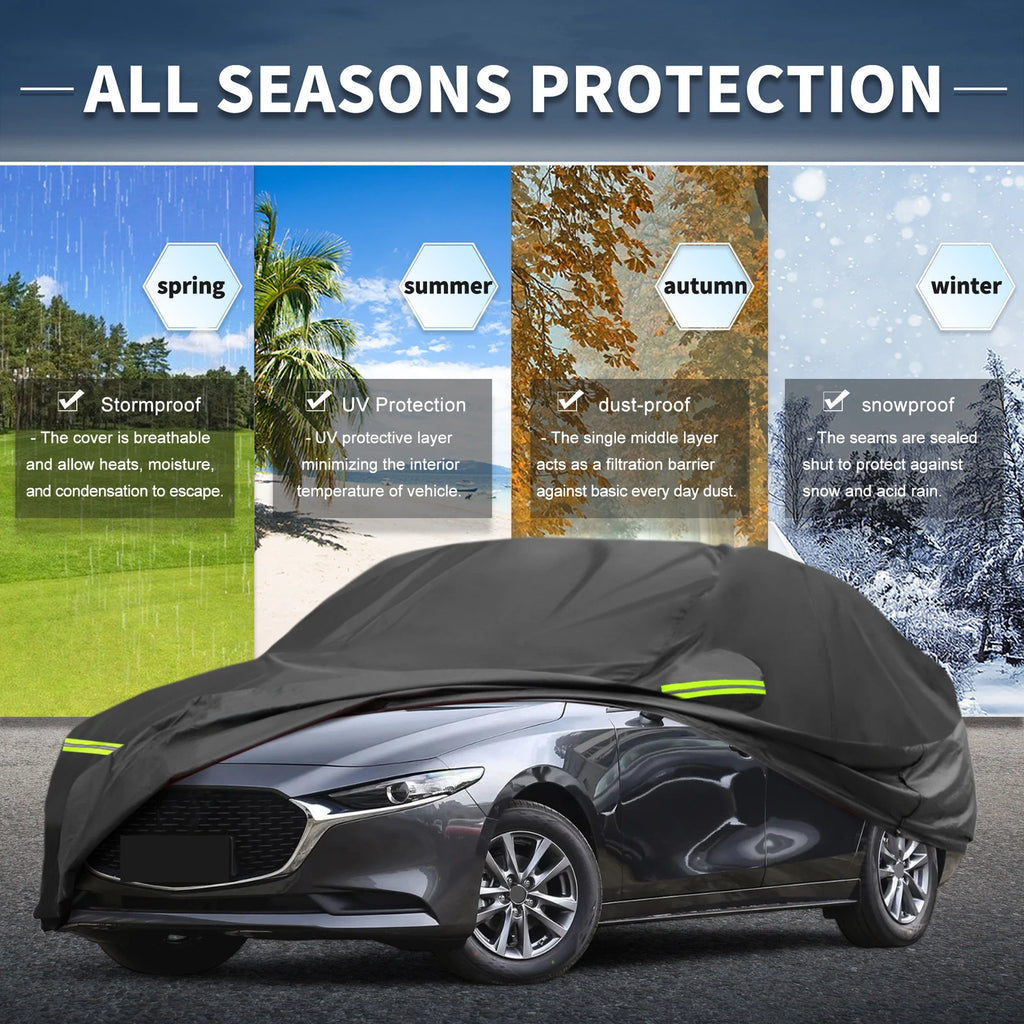 Waterproof Car Cover 223D-PU for Mazda 3 (2013–2021) with Zipper