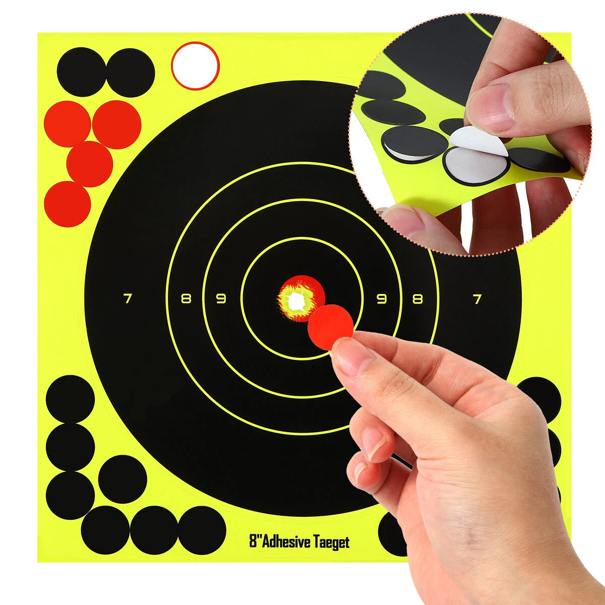 25 Pack Splatter Shooting Targets 8 Inch Paper for Rifle Shooting