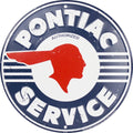 Pontiac Retro Embossed Metal Round Circle Sign