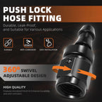 4AN to 1/4" Barb Straight Push Lock Hose End Fitting (2000PSI)